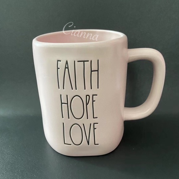 Rae Dunn Other - Rae Dunn Pink Faith Hope Love Mug